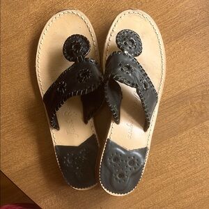 Jack Rogers Black Leather Sandals